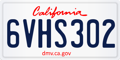 CA license plate 6VHS302