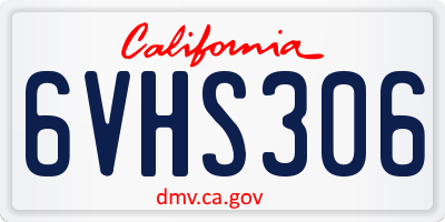 CA license plate 6VHS306