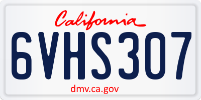 CA license plate 6VHS307