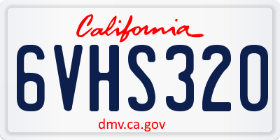 CA license plate 6VHS320