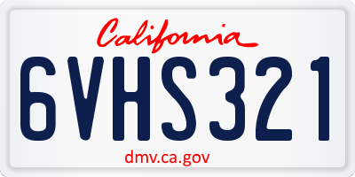 CA license plate 6VHS321