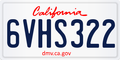 CA license plate 6VHS322