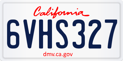 CA license plate 6VHS327