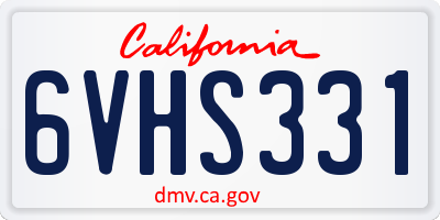 CA license plate 6VHS331