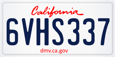 CA license plate 6VHS337