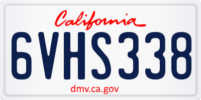 CA license plate 6VHS338