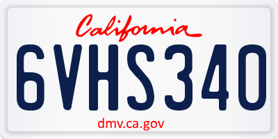 CA license plate 6VHS340