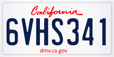 CA license plate 6VHS341