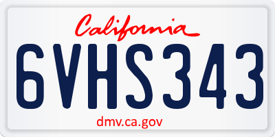 CA license plate 6VHS343
