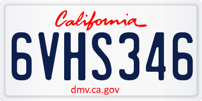 CA license plate 6VHS346