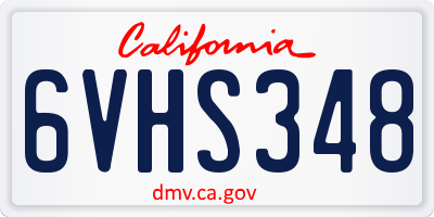 CA license plate 6VHS348