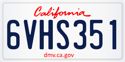 CA license plate 6VHS351