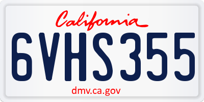 CA license plate 6VHS355