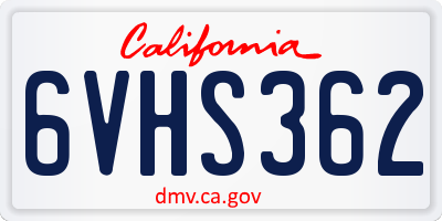CA license plate 6VHS362