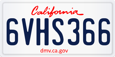 CA license plate 6VHS366