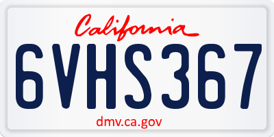 CA license plate 6VHS367