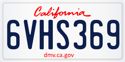 CA license plate 6VHS369