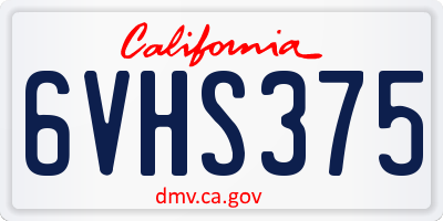 CA license plate 6VHS375