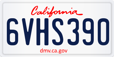 CA license plate 6VHS390