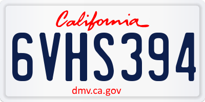 CA license plate 6VHS394