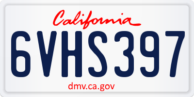 CA license plate 6VHS397