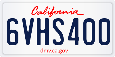 CA license plate 6VHS400