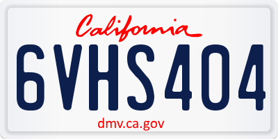 CA license plate 6VHS404