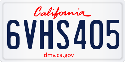 CA license plate 6VHS405