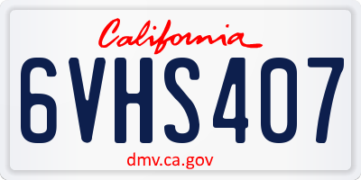 CA license plate 6VHS407