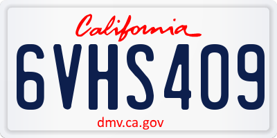 CA license plate 6VHS409