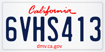 CA license plate 6VHS413