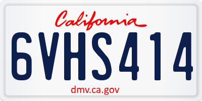 CA license plate 6VHS414