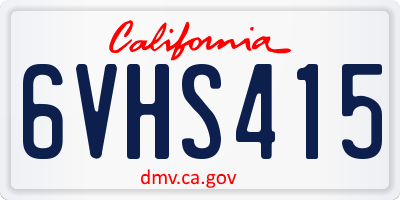 CA license plate 6VHS415