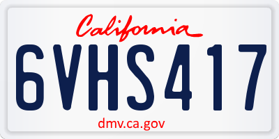 CA license plate 6VHS417
