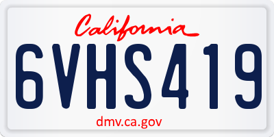 CA license plate 6VHS419