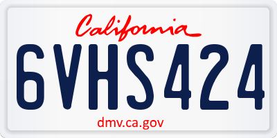 CA license plate 6VHS424