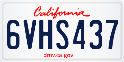 CA license plate 6VHS437