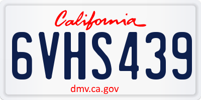 CA license plate 6VHS439