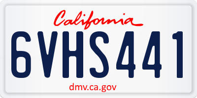 CA license plate 6VHS441