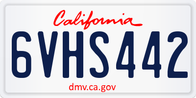 CA license plate 6VHS442