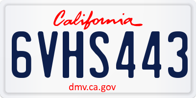 CA license plate 6VHS443