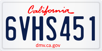 CA license plate 6VHS451