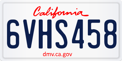 CA license plate 6VHS458