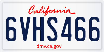 CA license plate 6VHS466