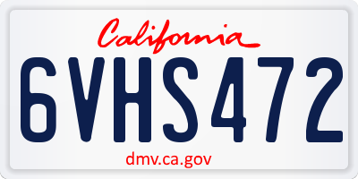 CA license plate 6VHS472