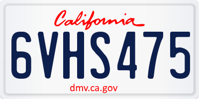 CA license plate 6VHS475