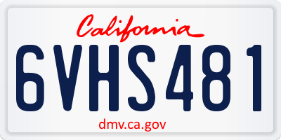 CA license plate 6VHS481