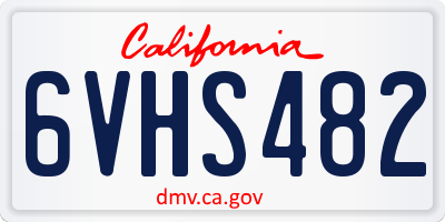 CA license plate 6VHS482