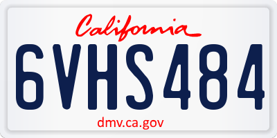 CA license plate 6VHS484
