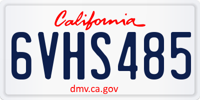 CA license plate 6VHS485